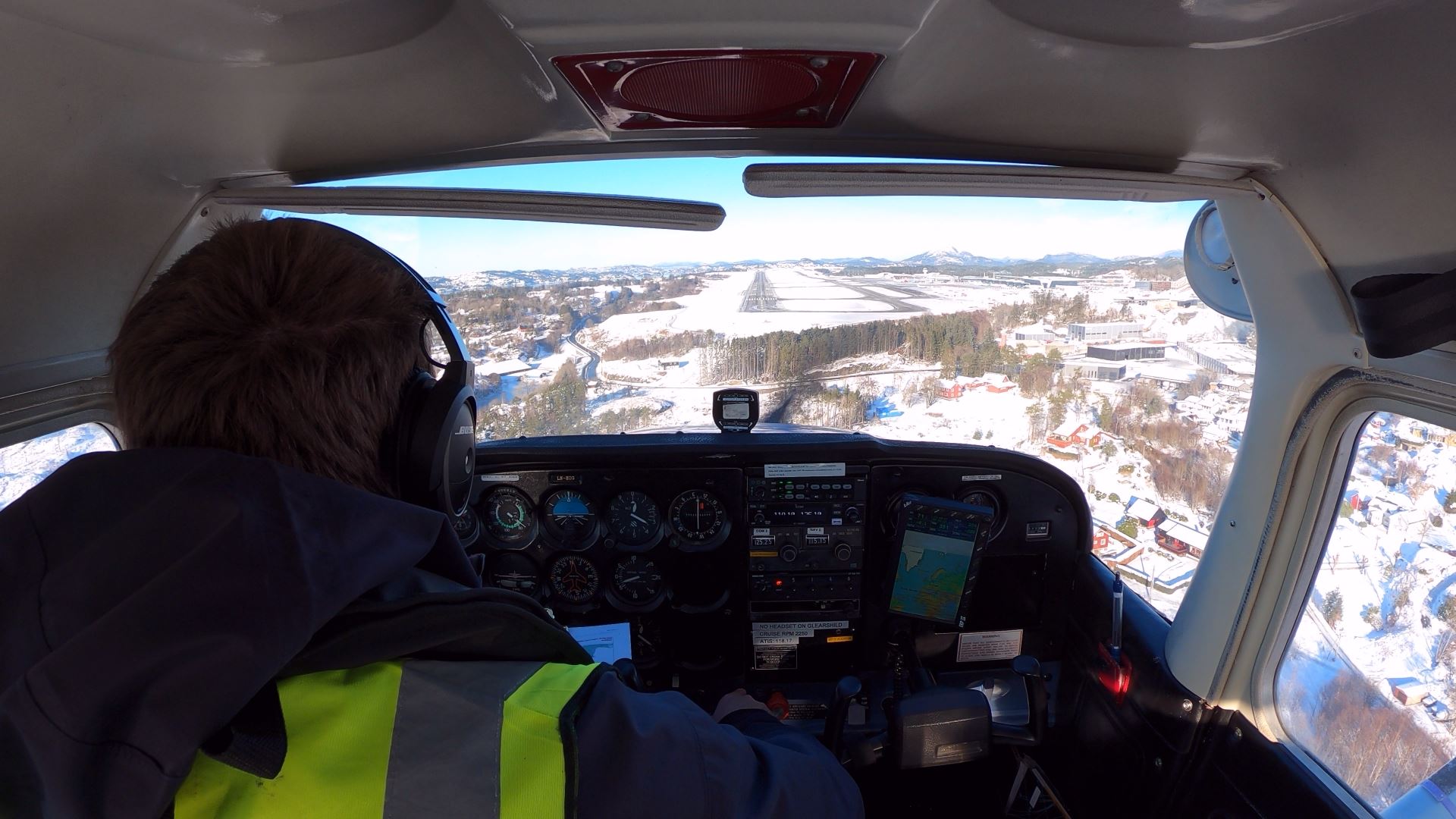 Meg alene i flyet på Flesland