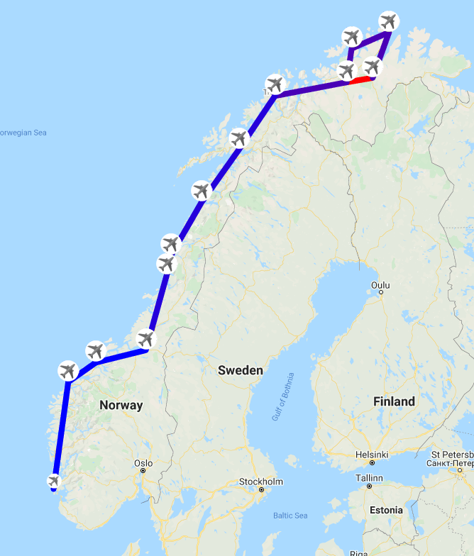 Ruta så langt