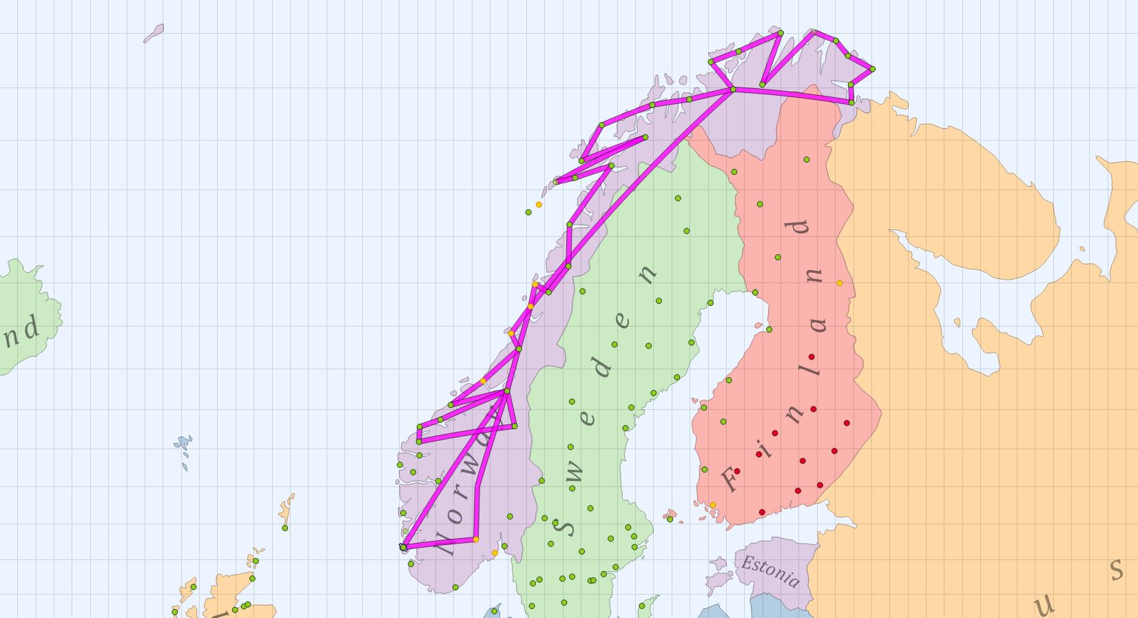 En løs overordnet plan laget i SkyDemon